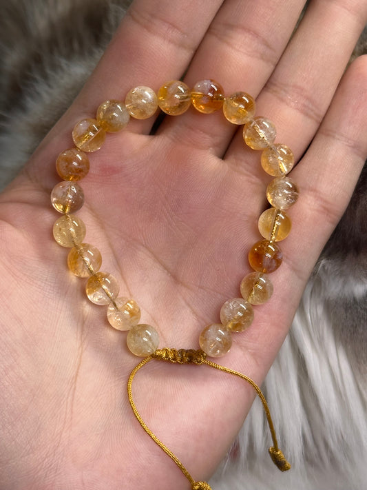 Pulsera Ajustable de Citrino 8mm