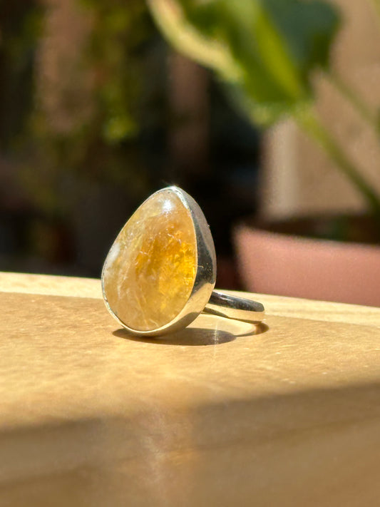 Anillo ajustable de Citrino gota