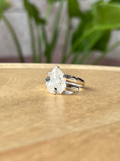 Anillo ajustable de Cuarzo Herkimer mini