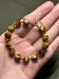 Pulsera ajustable de ojo de tigre & hematita