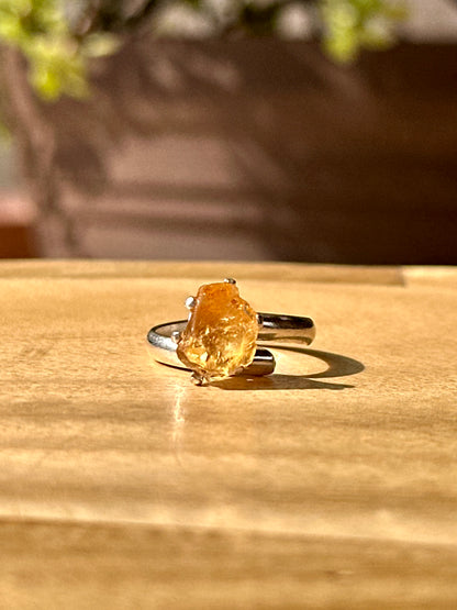 Anillo ajustable de Citrino en bruto
