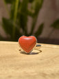 Anillo ajustable de jaspe rojo corazón