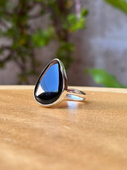 Anillo ajustable de Obsidiana