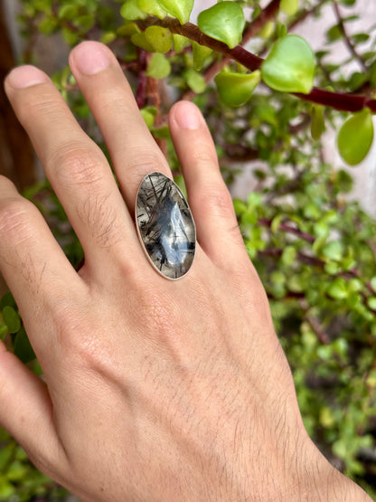 Anillo Ajustable de Cuarzo Turmalinado