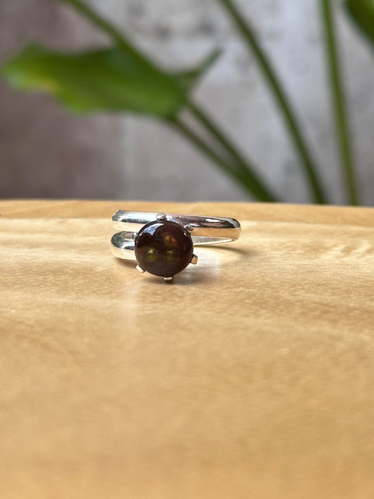 Anillo Ajustable de Ágata de Fuego