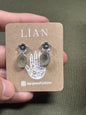 Aretes de flor & ágata con geoda