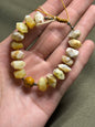 Pulsera Ajustable de Ópalo Amarillo, Pirita, Hematita y Mokaita | Vitalidad y Abundancia