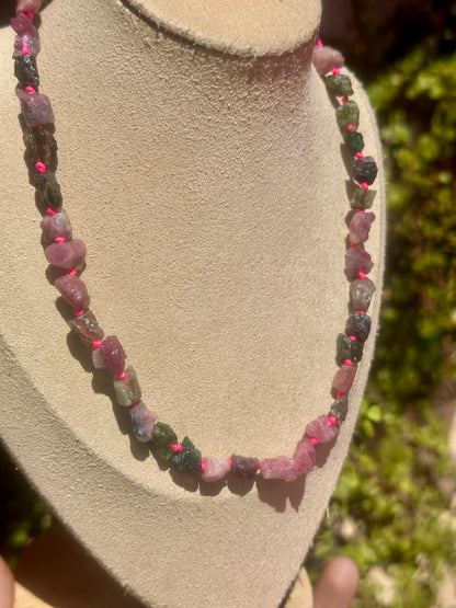 Choker de Turmalina Sandía en Bruto