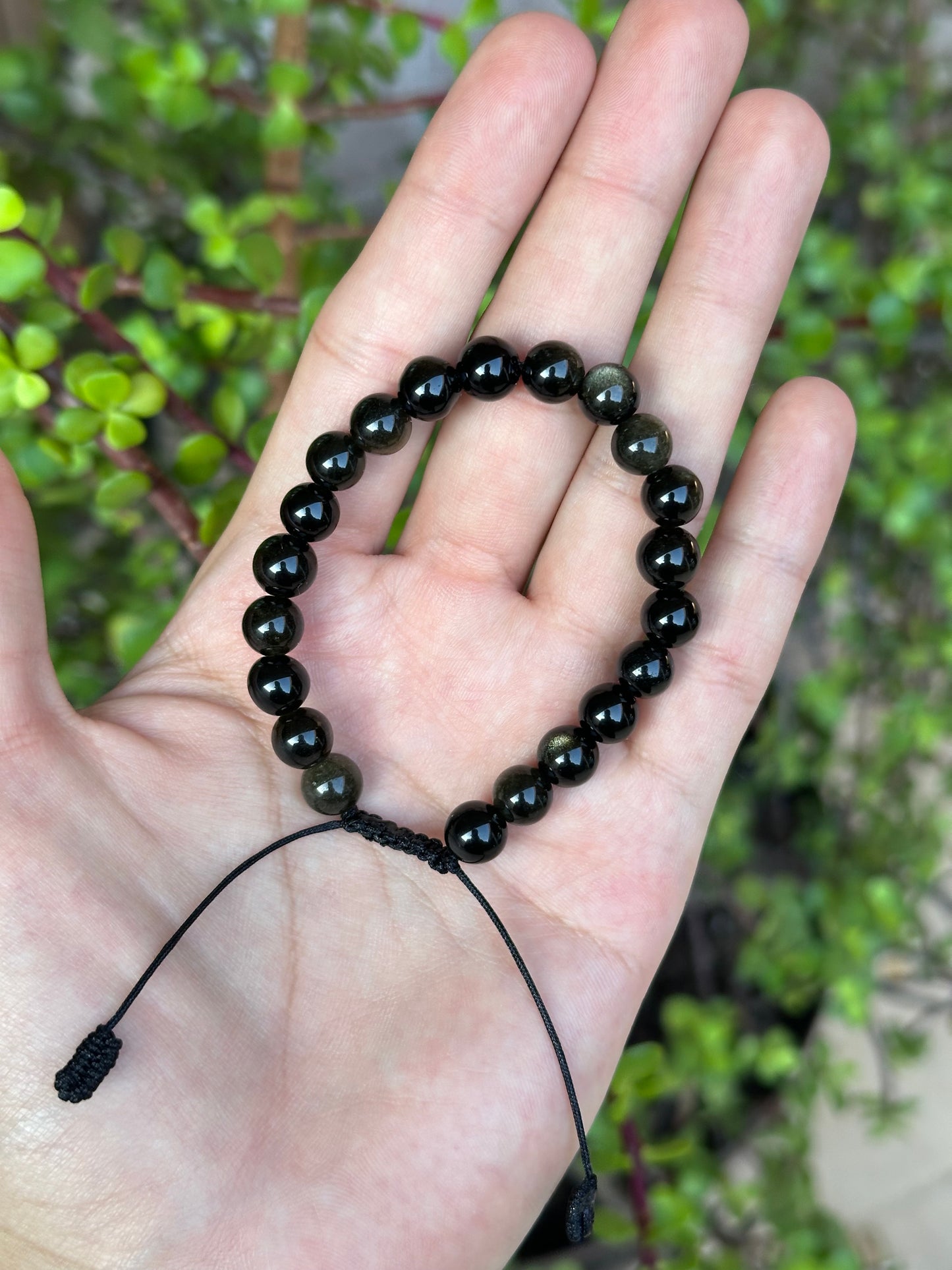 Pulsera ajustable de Obsidiana Dorada 8mm