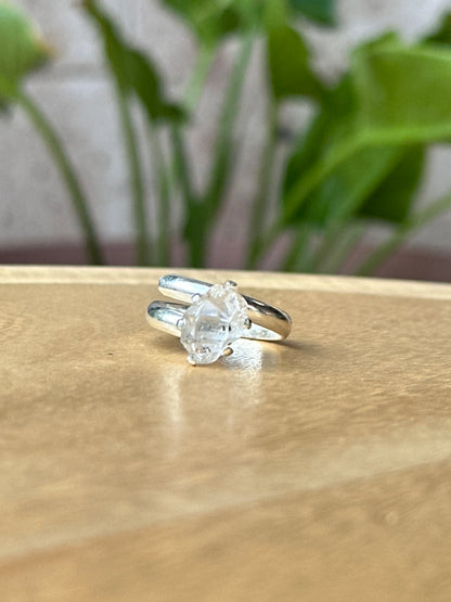 Anillo ajustable de Cuarzo Herkimer mini