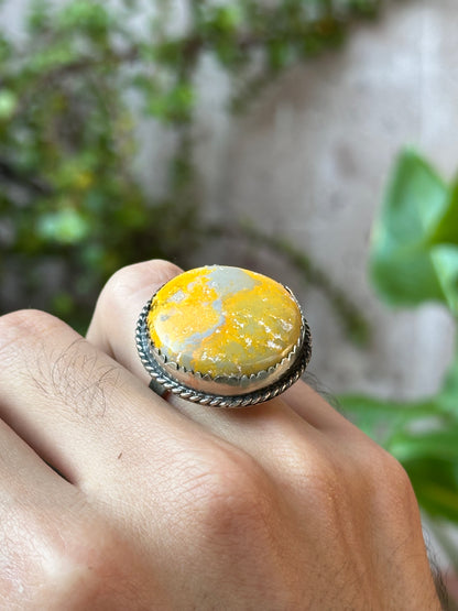 Anillo Ajustable de Jaspe Bumblebee