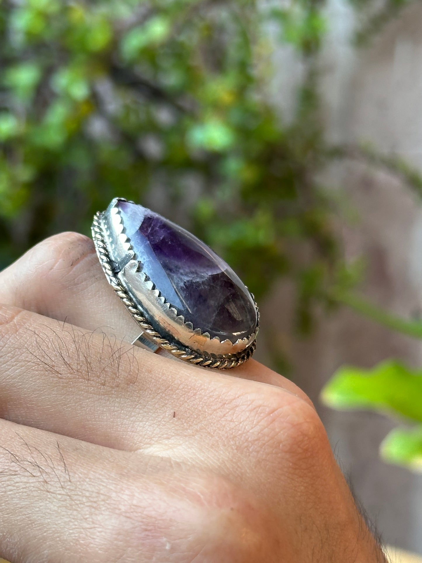 Anillo ajustable de Cuarzo Amatista
