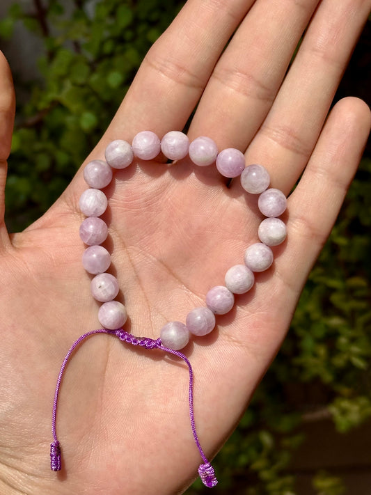 Pulsera Ajustable de Kunzita 8mm