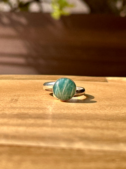 Anillo ajustable de amazonita