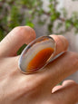 Anillo Ajustable de Cornalina Bandeada Ovalado