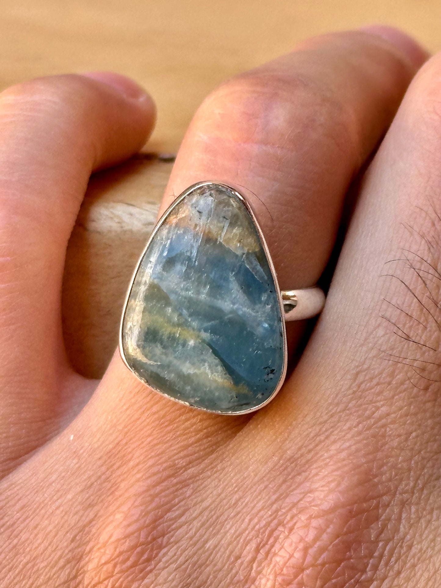 Anillo ajustable de Ónix Cielo