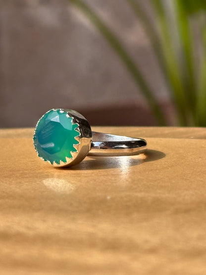 Anillo Ajustable de Ónix Verde