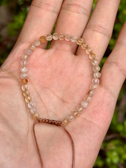 Pulsera Ajústame · Citrino Facetado 4mm