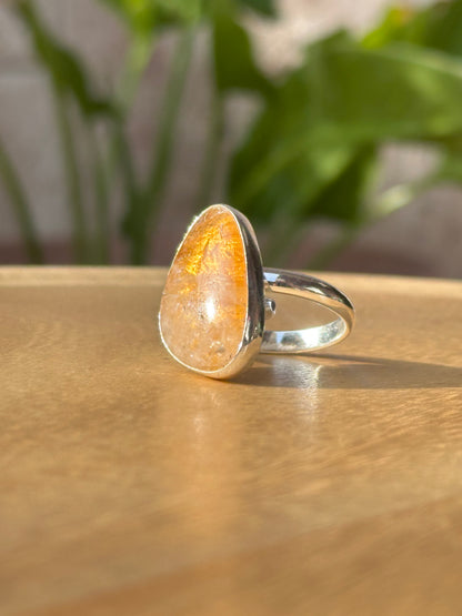 Anillo ajustable de Citrino gota