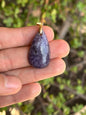 Dije de Lepidolita con Cadena Acero Inoxidable Dorada