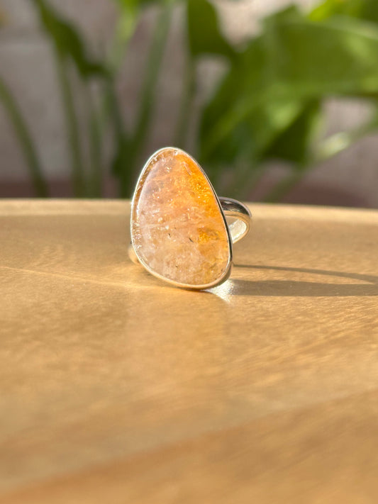 Anillo ajustable de Citrino gota