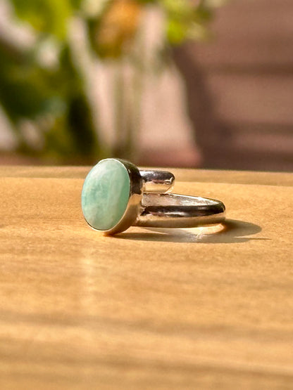 Anillo ajustable de amazonita