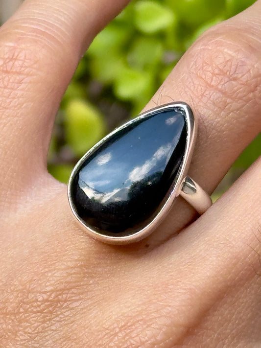 Anillo ajustable de Obsidiana