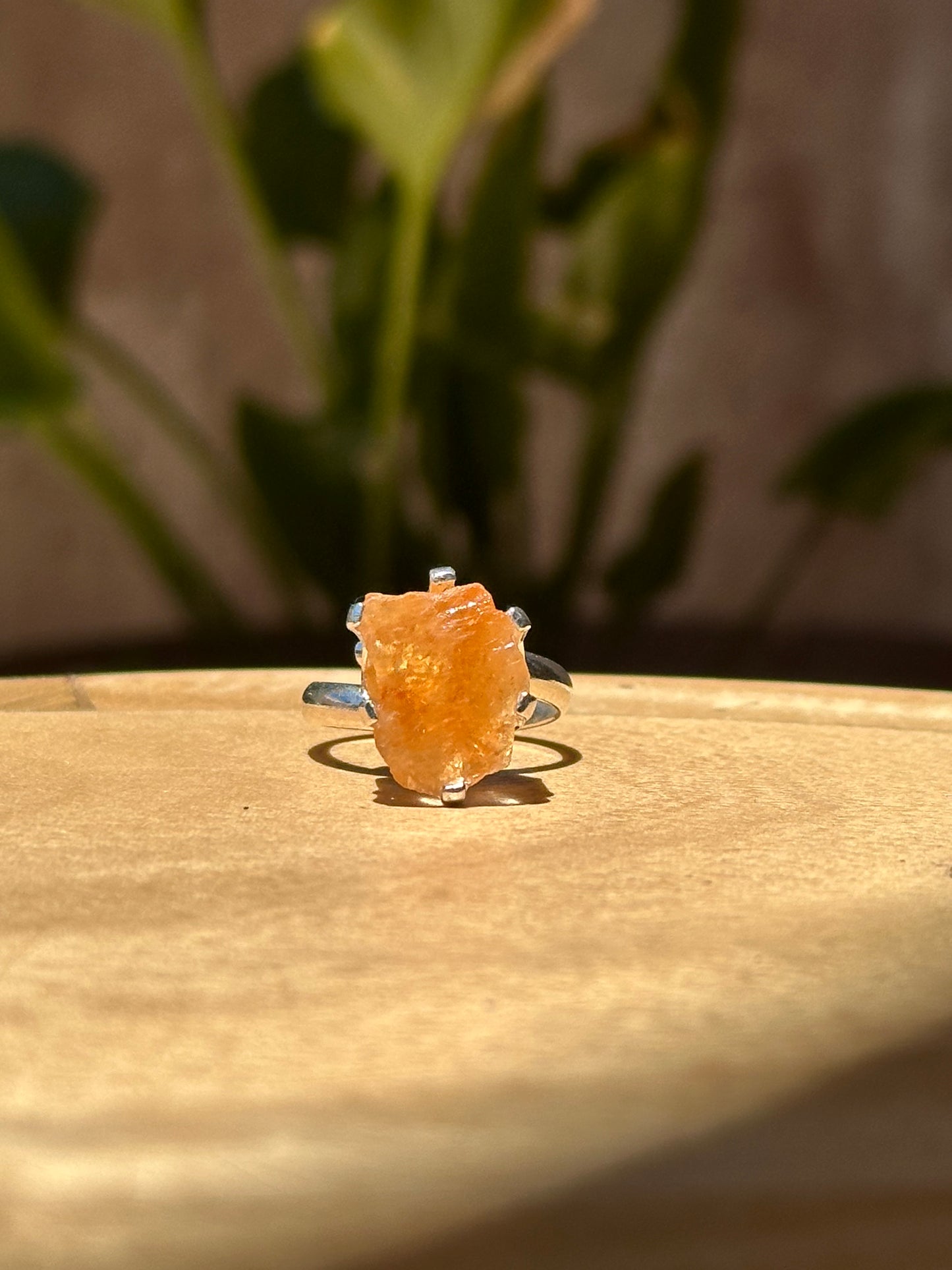 Anillo ajustable de Citrino en bruto