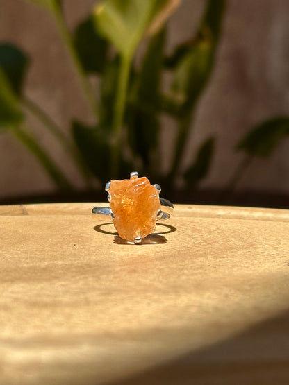 Anillo ajustable de Citrino en bruto