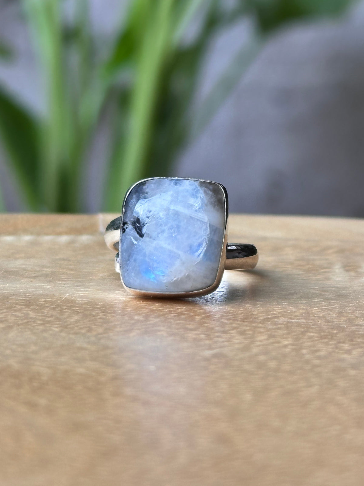 Anillo Ajustable · Labradorita Blanca