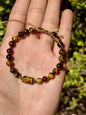 Pulsera ajustable de ojo de tigre & hematita