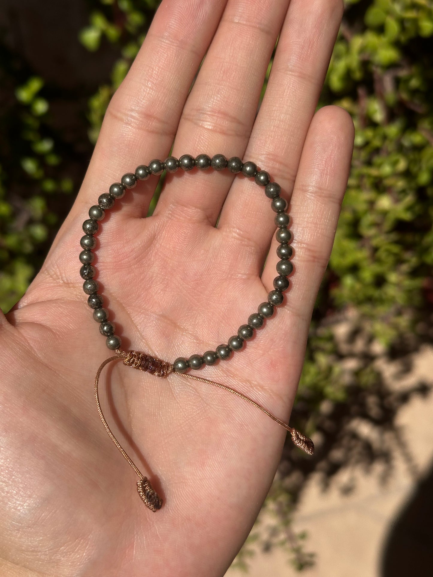 Pulsera Ajustable de Pirita 4mm