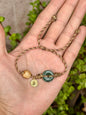 Pulsera Ajustable de Jade y Palo Santo con Dije de San Benito