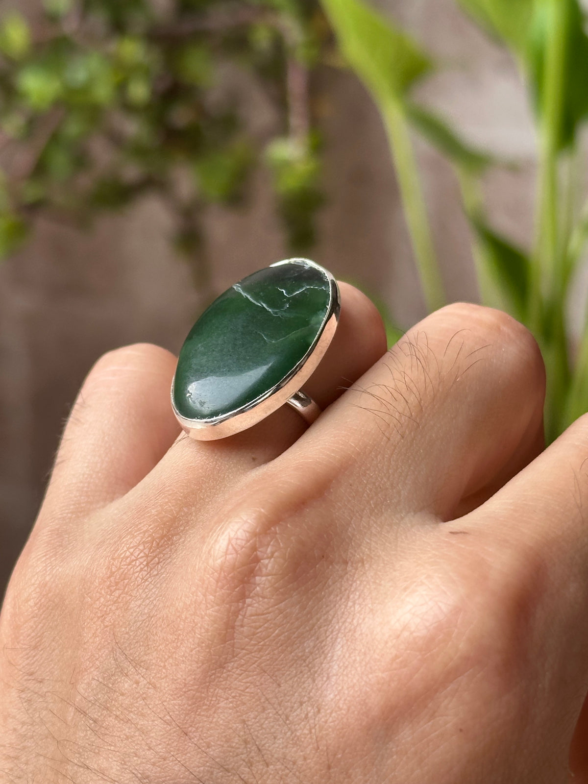 Anillo Ajustable · Piedra Verde