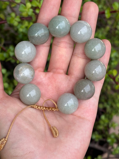 Pulsera maxi de jade verde 20mm