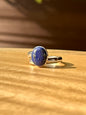Anillo ajustable de Lapislázuli redondo mini