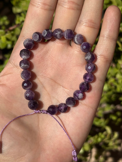 Pulsera Ajustable de Amatista Facetada