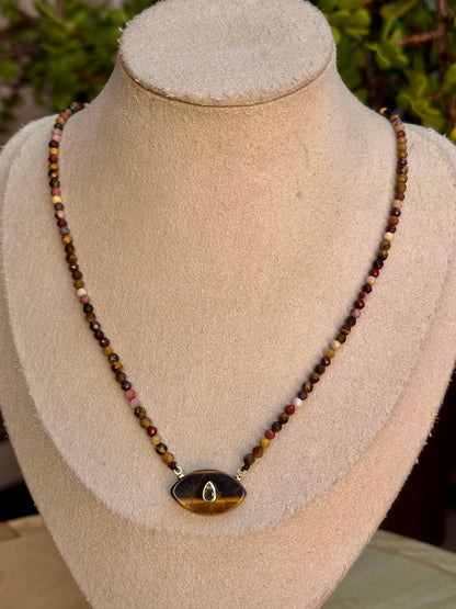 Choker de Ojo de Tigre & Mokaita