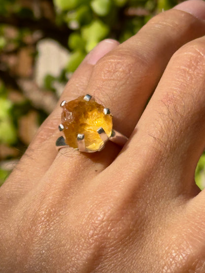 Anillo ajustable de Citrino en bruto