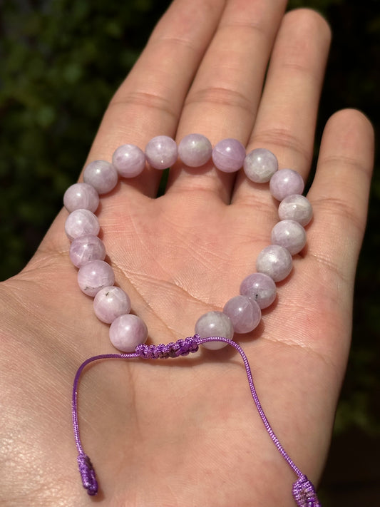 Pulsera Ajustable de Kunzita 8mm