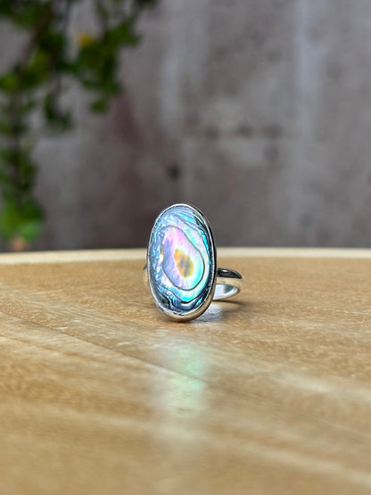 Anillo ajustable con concha de abulón