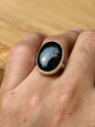 Anillo ajustable de Obsidiana dorada ovalado