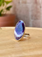 Anillo ajustable de Amatista Chevron