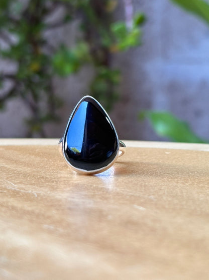 Anillo ajustable de Obsidiana