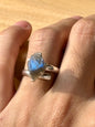 Anillo ajustable de labradorita en bruto