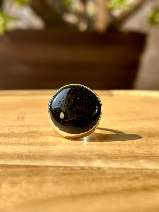Anillo ajustable de Obsidiana