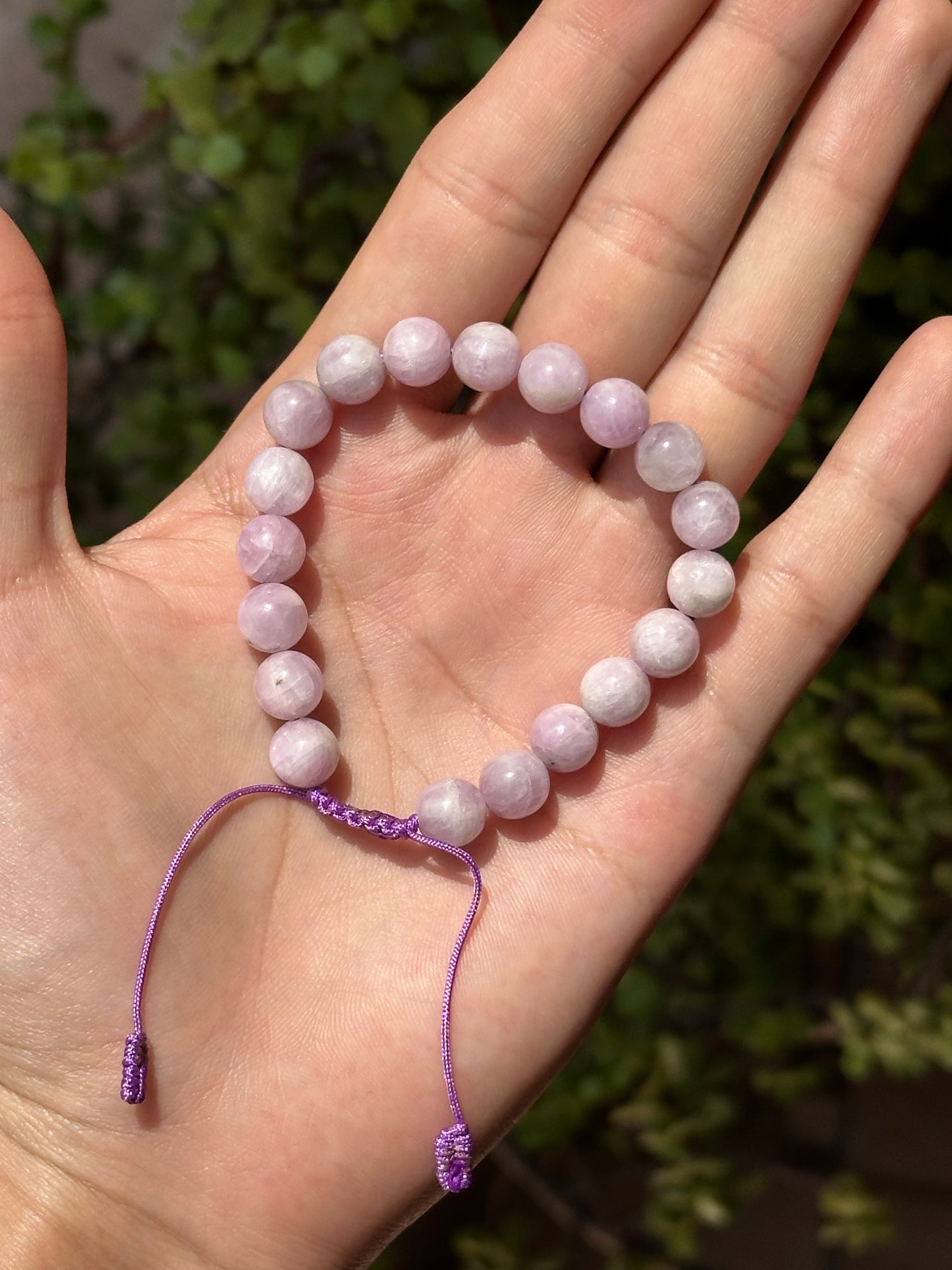 Pulsera Ajustable de Kunzita 8mm