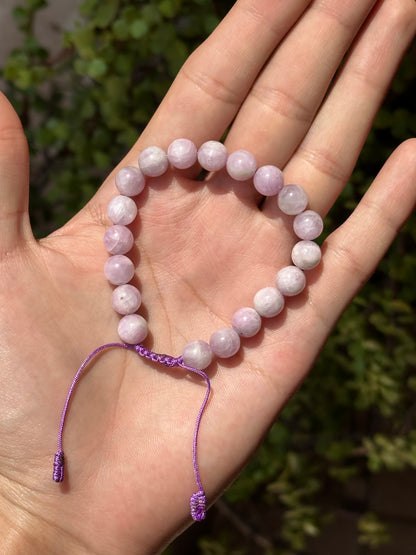 Pulsera Ajustable de Kunzita 8mm