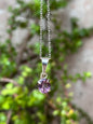 Dije de Amatista con cadena de acero inoxidable