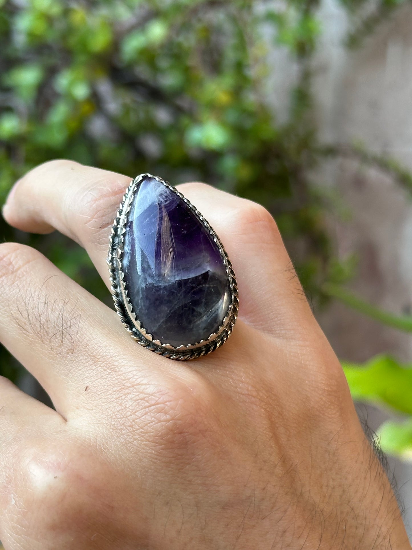 Anillo ajustable de Cuarzo Amatista